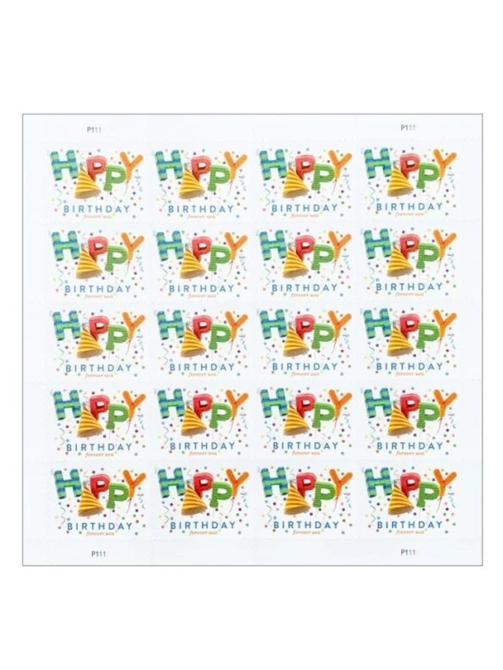 Birthday Sticker Sheet - Colorful Happy Birthday Designs